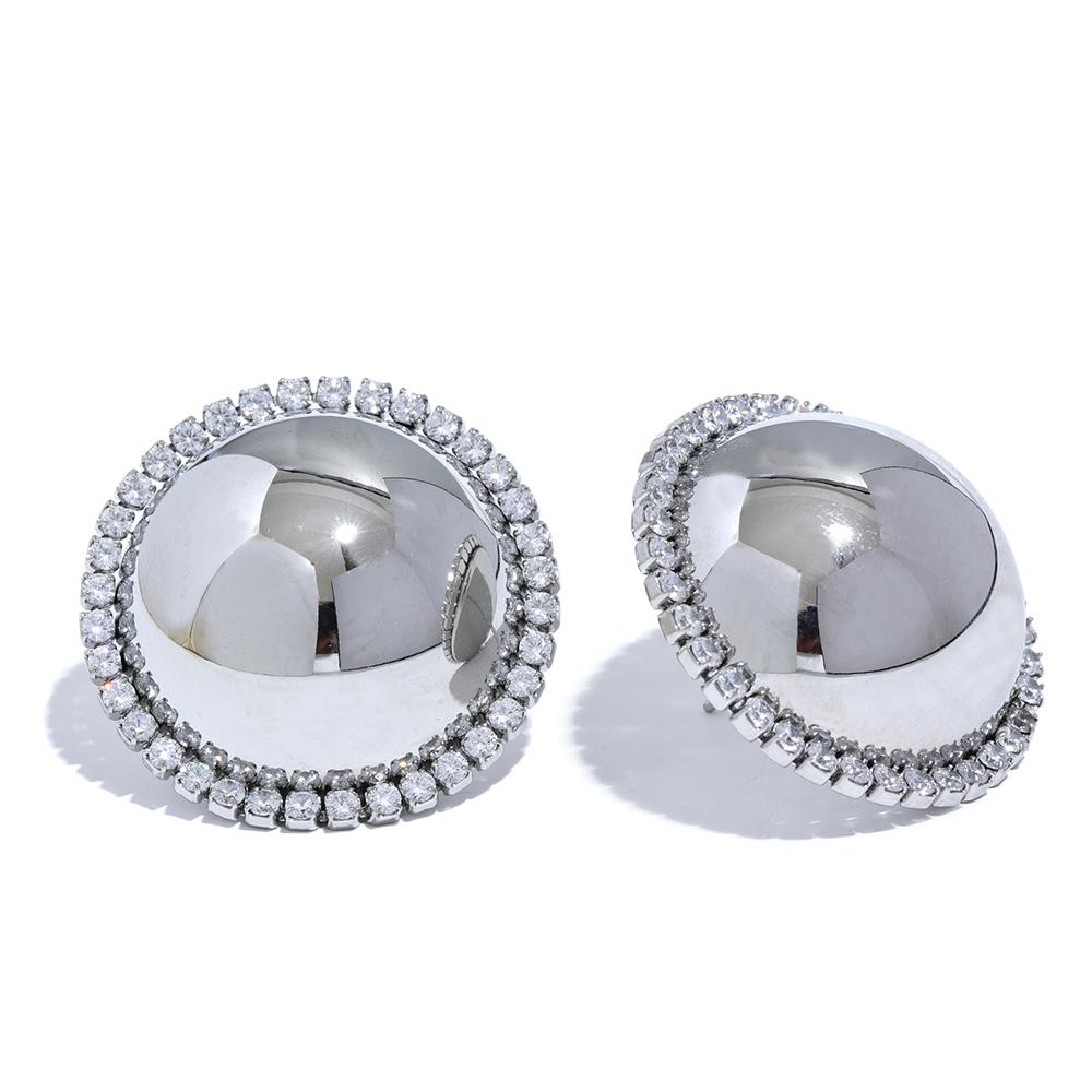 Yhpup 30mm Smooth Stainless Steel Round Big Stud Earrings Bling Cubic Zirconia Fashion Luxury Jewelry Waterproof for Women Gift
Yhpup 30mm Smooth Stainless Steel Round Big Stud Earrings Bling Cubic Zirconia Fashion Luxury Jewelry Waterproof for Women Gift