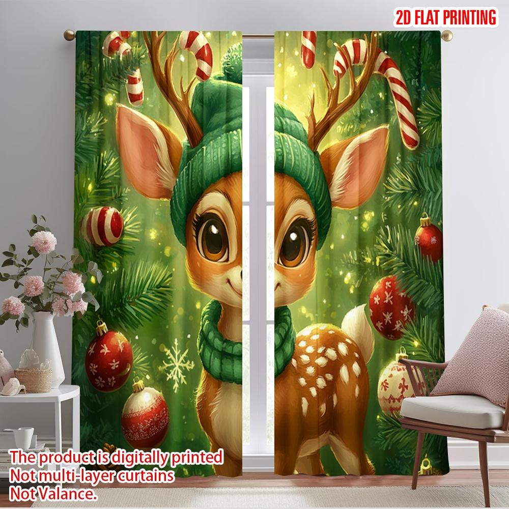 2pcs,2D plane printing Window Curtain Cute Christmas Reindeer Holiday Cheer (3) 100% Polyester (without rod) Holiday Use for 52.50×116.00 CM 2pcs
2pcs,2D plane printing Window Curtain Cute Christmas Reindeer Holiday Cheer (3) 100% Polyester (without rod) Holiday Use for 52.50×116.00 CM 2pcs