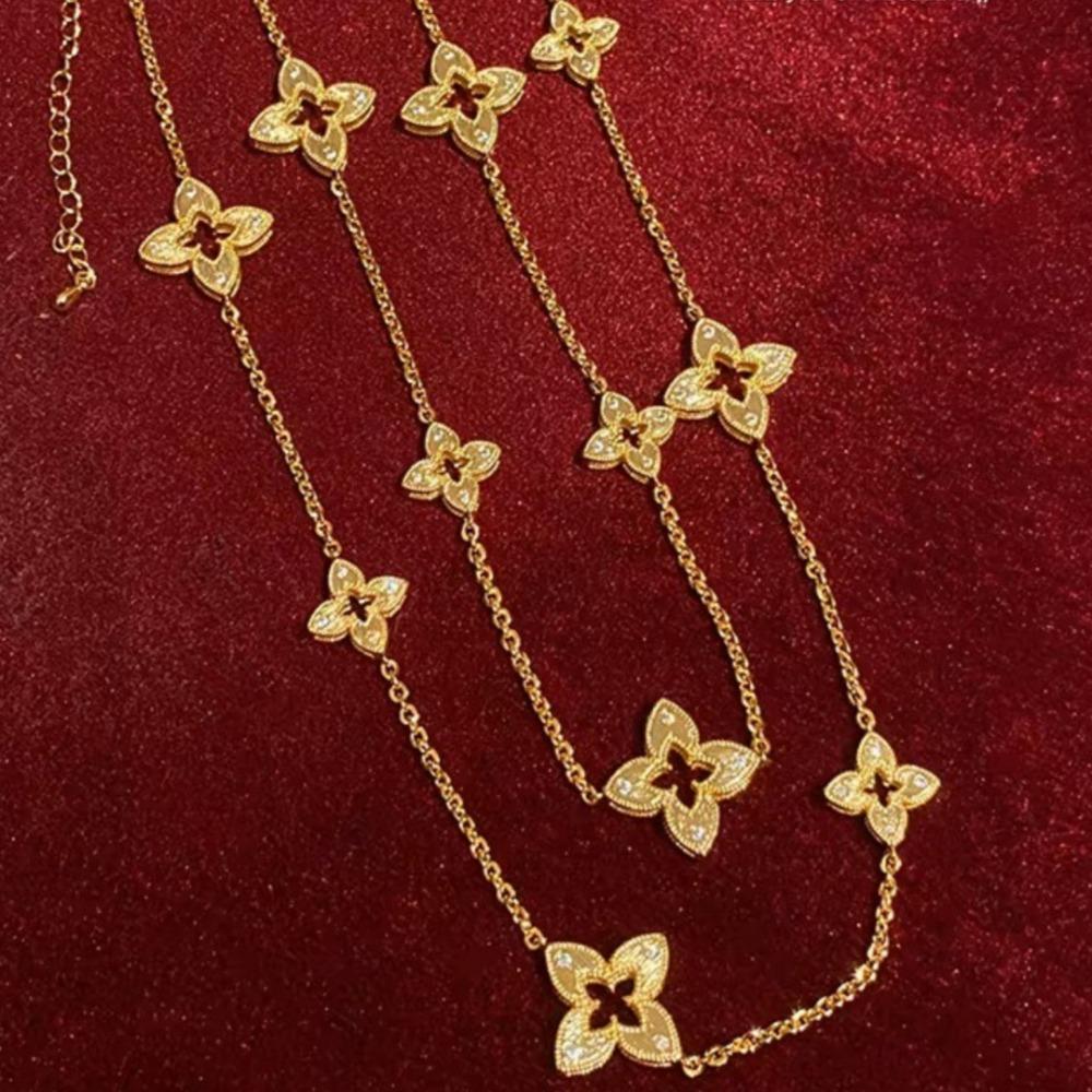 Four-leaf Clover Necklace Rhombus Flower Sweater Chain Accessible Luxuryclassy Flower Accessories
Four-leaf Clover Necklace Rhombus Flower Sweater Chain Accessible Luxuryclassy Flower Accessories
