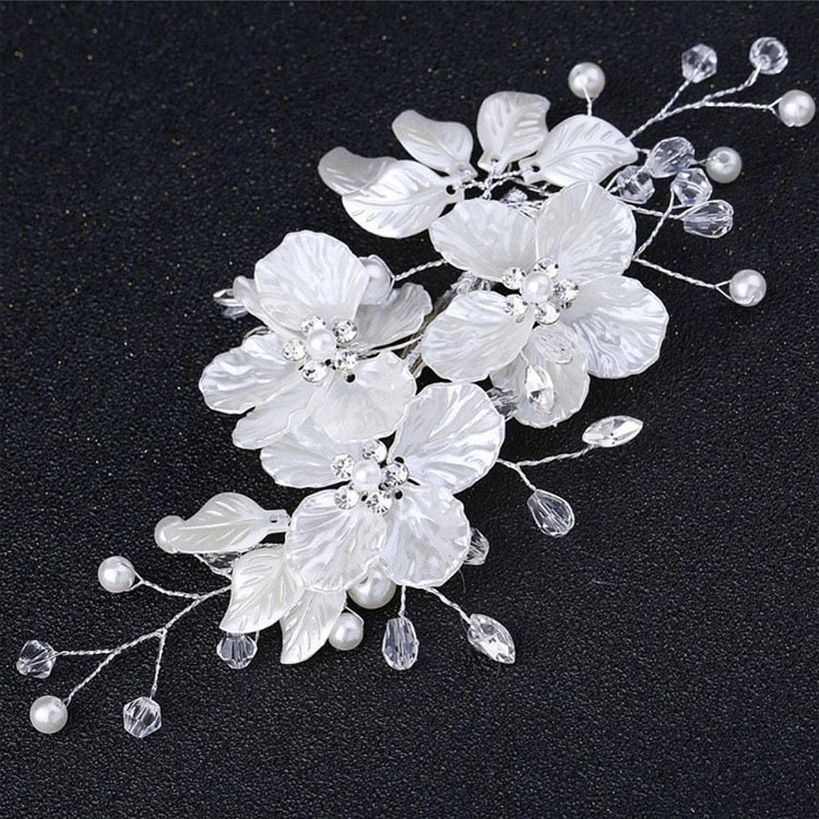 Bridal Hair Clip Headdress for Celebrations And Events Silver Wire White
Bridal Hair Clip Headdress for Celebrations And Events Silver Wire White