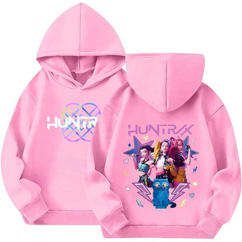 Аниме Серия Охота на ведьм Зимняя мода Удобная с принтом Мягкая Универсальный стиль Детская Милая Теплая Толстовка 140cm розовый