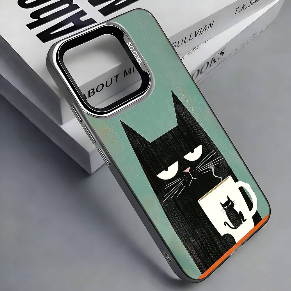 Striped Coffee Cat Phone Case For iPhone 17, 16,15,14,13,12,11 Plus,Pro Max, Colorful Silver Funda Cover iPhone15pro
Striped Coffee Cat Phone Case For iPhone 17, 16,15,14,13,12,11 Plus,Pro Max, Colorful Silver Funda Cover iPhone15pro