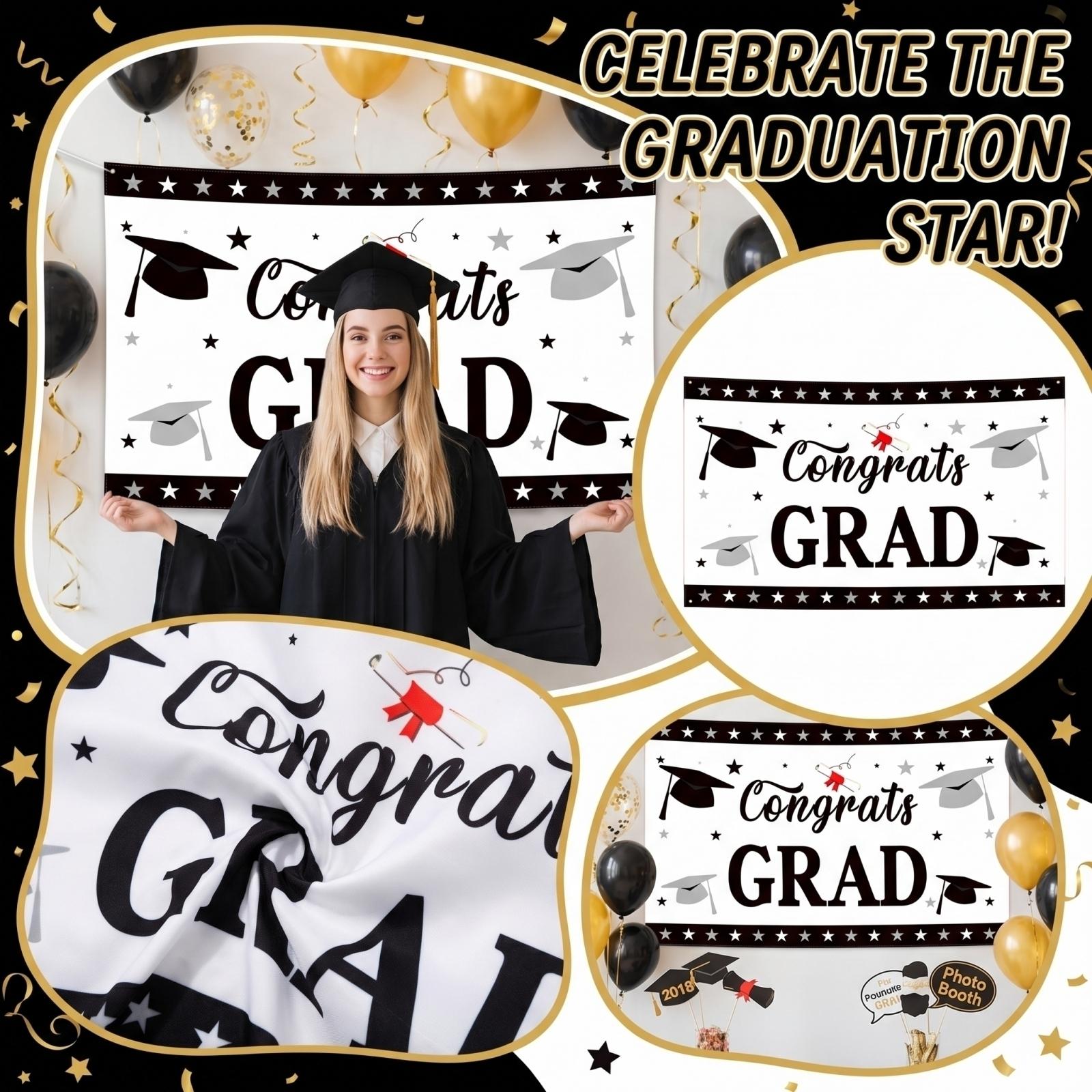 Graduation Party Background Cloth Hanging Flag Decoration Background Photo Flag one size
Graduation Party Background Cloth Hanging Flag Decoration Background Photo Flag one size