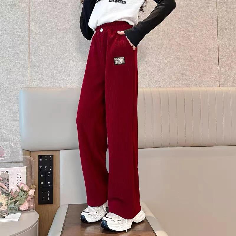 Повседневные флисовые брюки с широкими штанинами для девочек - Весна/Осень, для учениц начальной школы 150