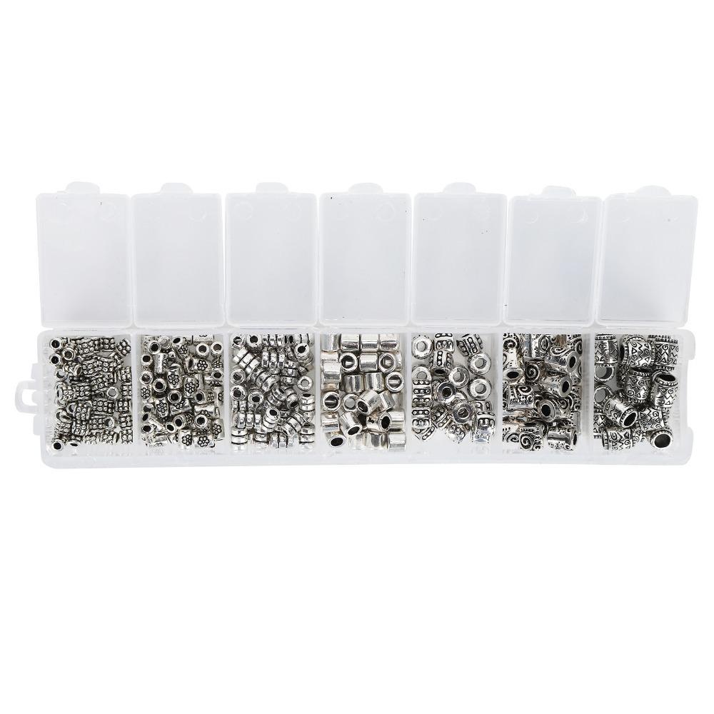 260pcs Jewelry Accessories Antique Spacer Bead Silver Alloy Spacer Bead Kit Tube Spacer Bead Set Making
260pcs Jewelry Accessories Antique Spacer Bead Silver Alloy Spacer Bead Kit Tube Spacer Bead Set Making
