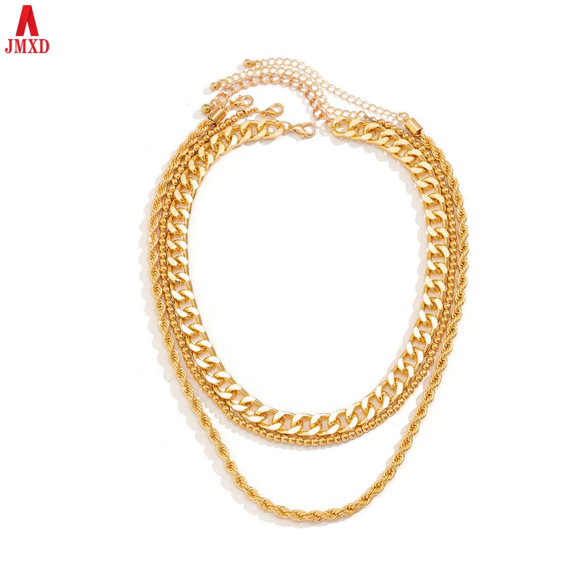 JMXD-European and American punk metal twist chain stacked jewelry, sweet and cool hip-hop geometric beaded necklace women
JMXD-European and American punk metal twist chain stacked jewelry, sweet and cool hip-hop geometric beaded necklace women