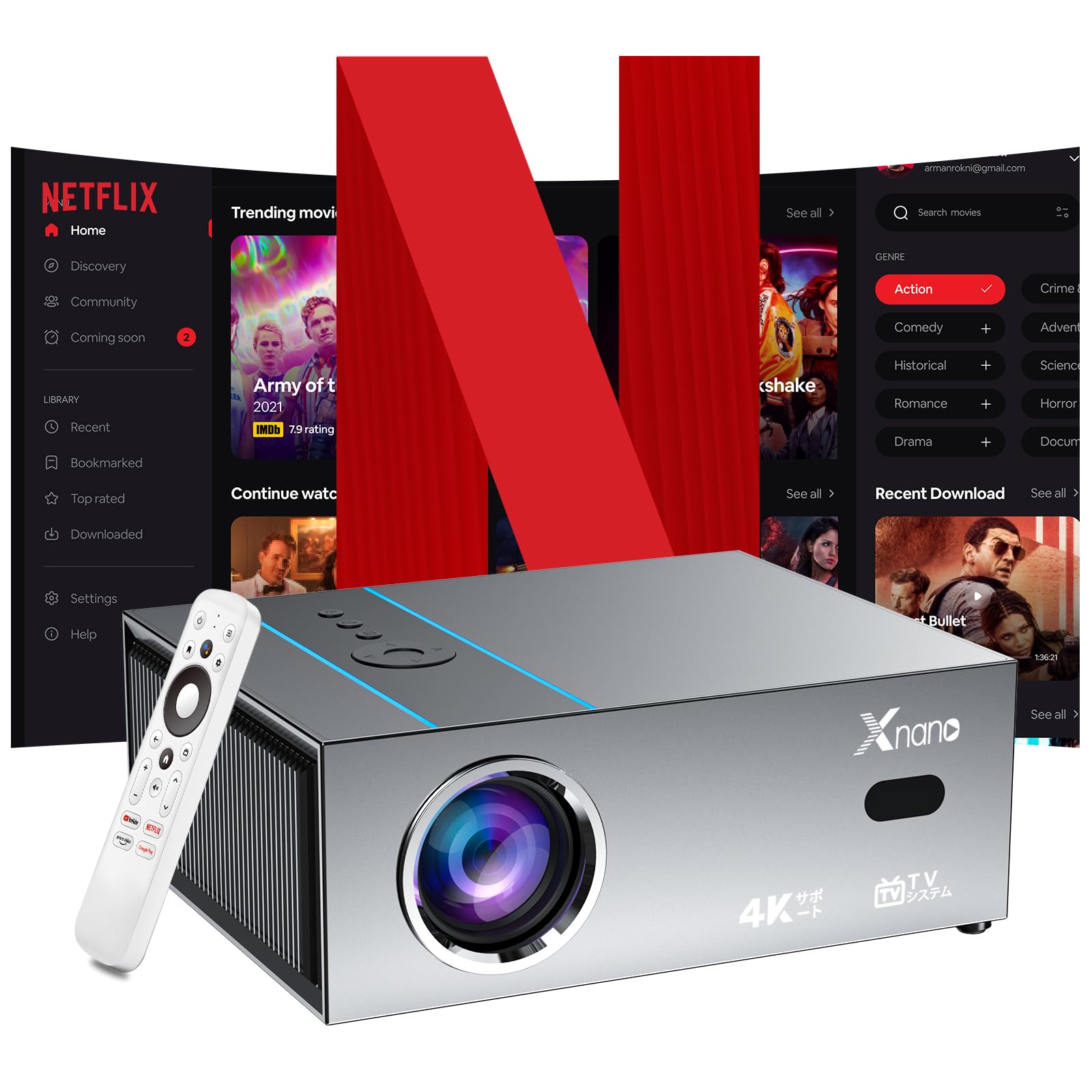 Adjustment Automatic XNANO Projector for Home Use High Brightness 500ANSI 1080P Auto Focus Automatic Keystone Correction Automatic Screen Fit сірий колір
Adjustment Automatic XNANO Projector for Home Use High Brightness 500ANSI 1080P Auto Focus Automatic Keystone Correction Automatic Screen Fit сірий колір