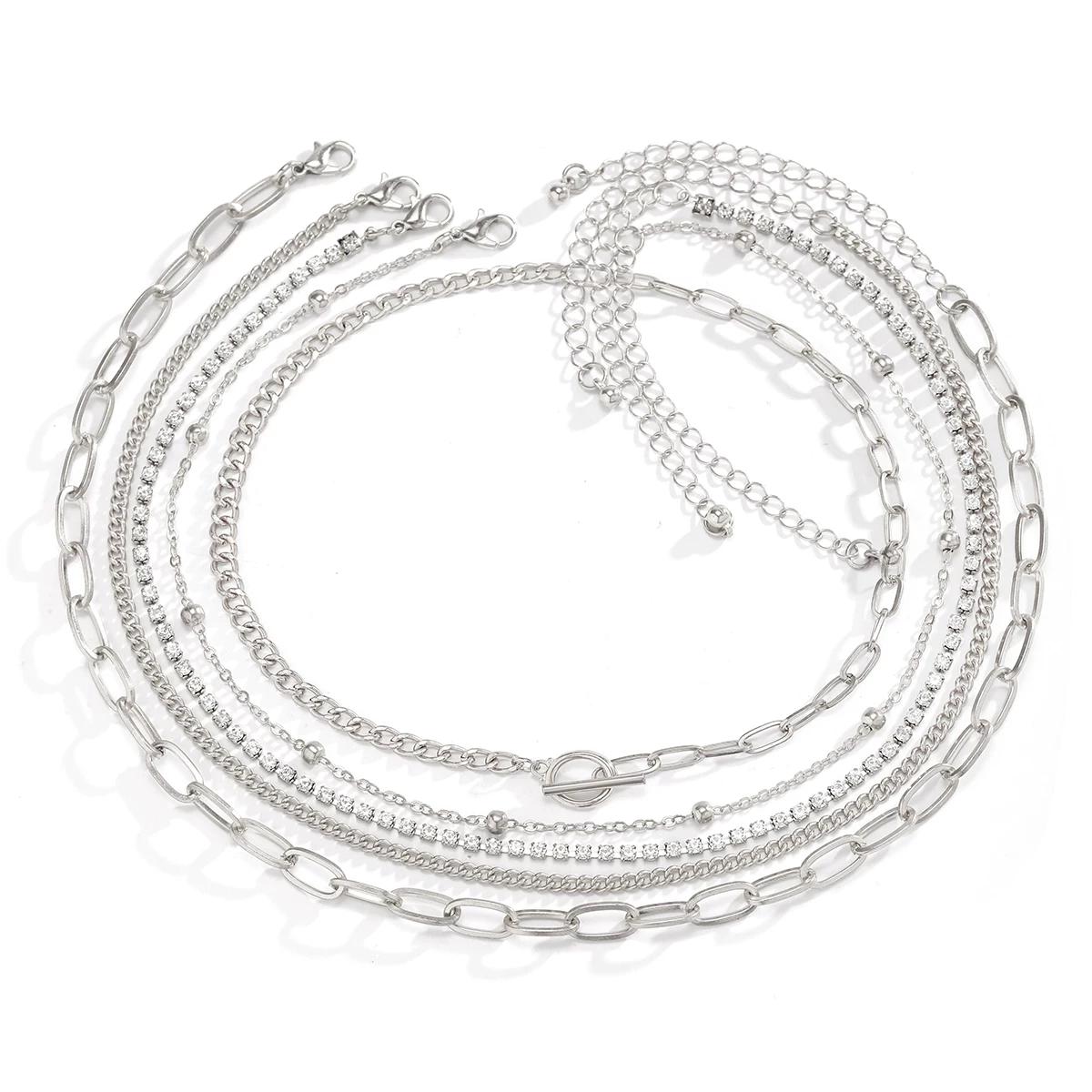 5-Piece Set of Diamond-Encrusted Cross Chain Necklace Set, European and American Trendy, Unique, Simple, Stackable, Versatile Collarbone Chain серебряный
5-Piece Set of Diamond-Encrusted Cross Chain Necklace Set, European and American Trendy, Unique, Simple, Stackable, Versatile Collarbone Chain серебряный