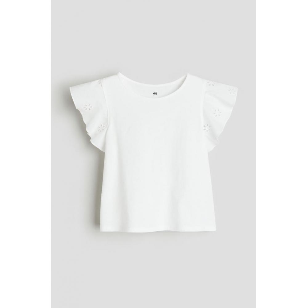 Топ из джерси HM Broderie Anglaise, белый
Топ из джерси HM Broderie Anglaise, белый