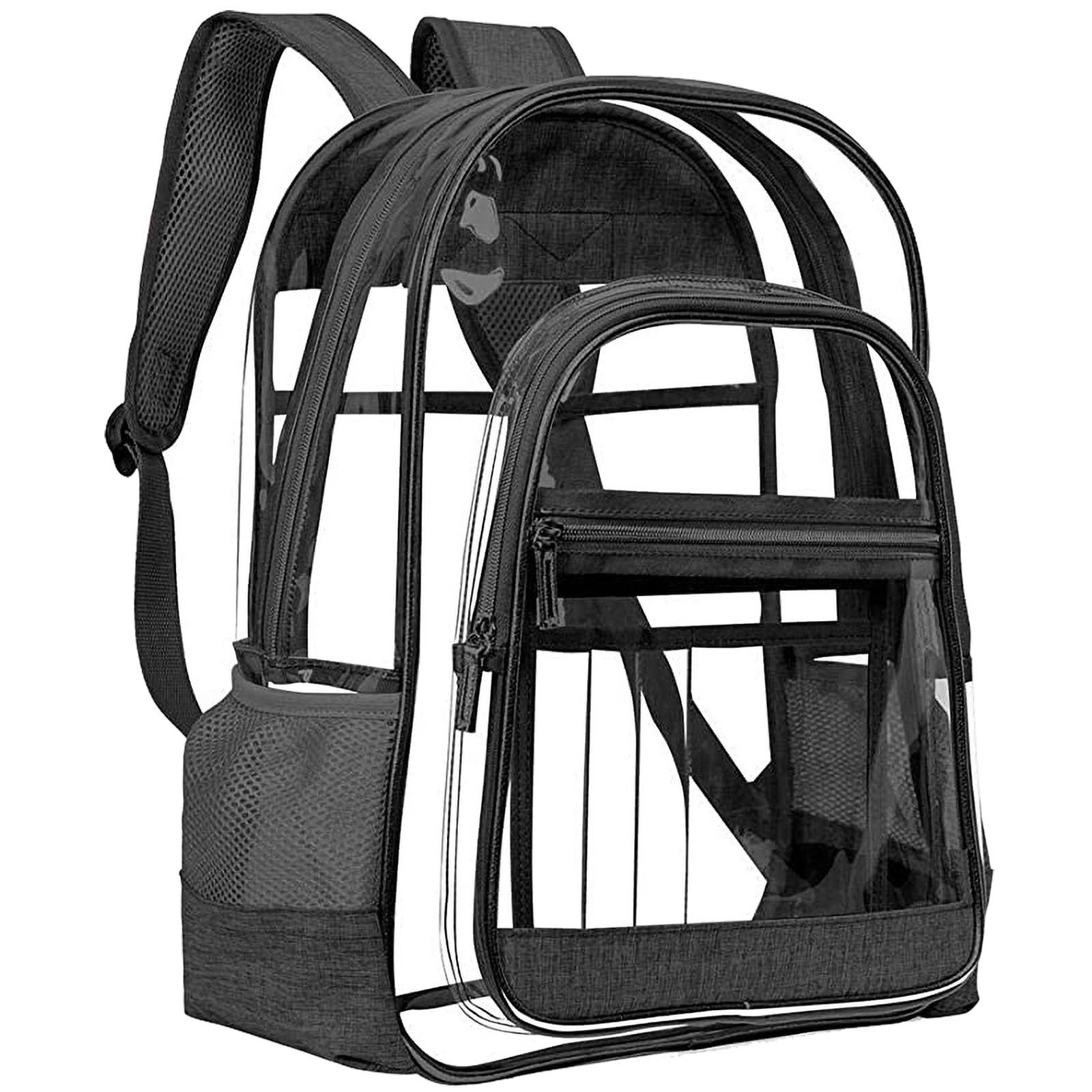 Прозрачный рюкзак из ПВХ, школьная сумка, школьная сумка, прозрачная школьная сумка чёрный