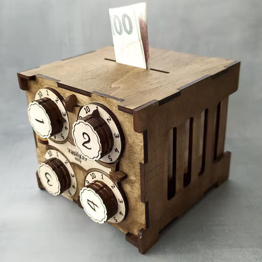 Password Lock Creative Password Lock Piggy Bank Wooden Three-dimensional Piggy Bank Home
Password Lock Creative Password Lock Piggy Bank Wooden Three-dimensional Piggy Bank Home