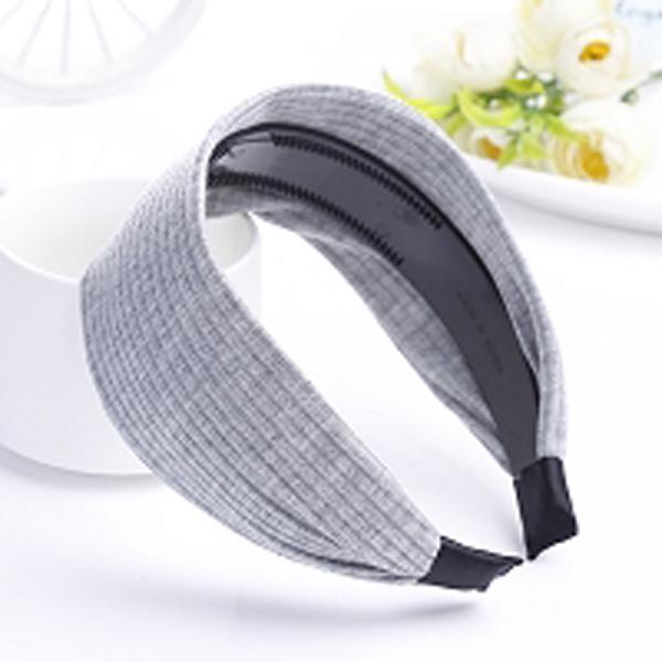 Женская модная белая повязка на голову с широкими полями и заколкой-стримером серый