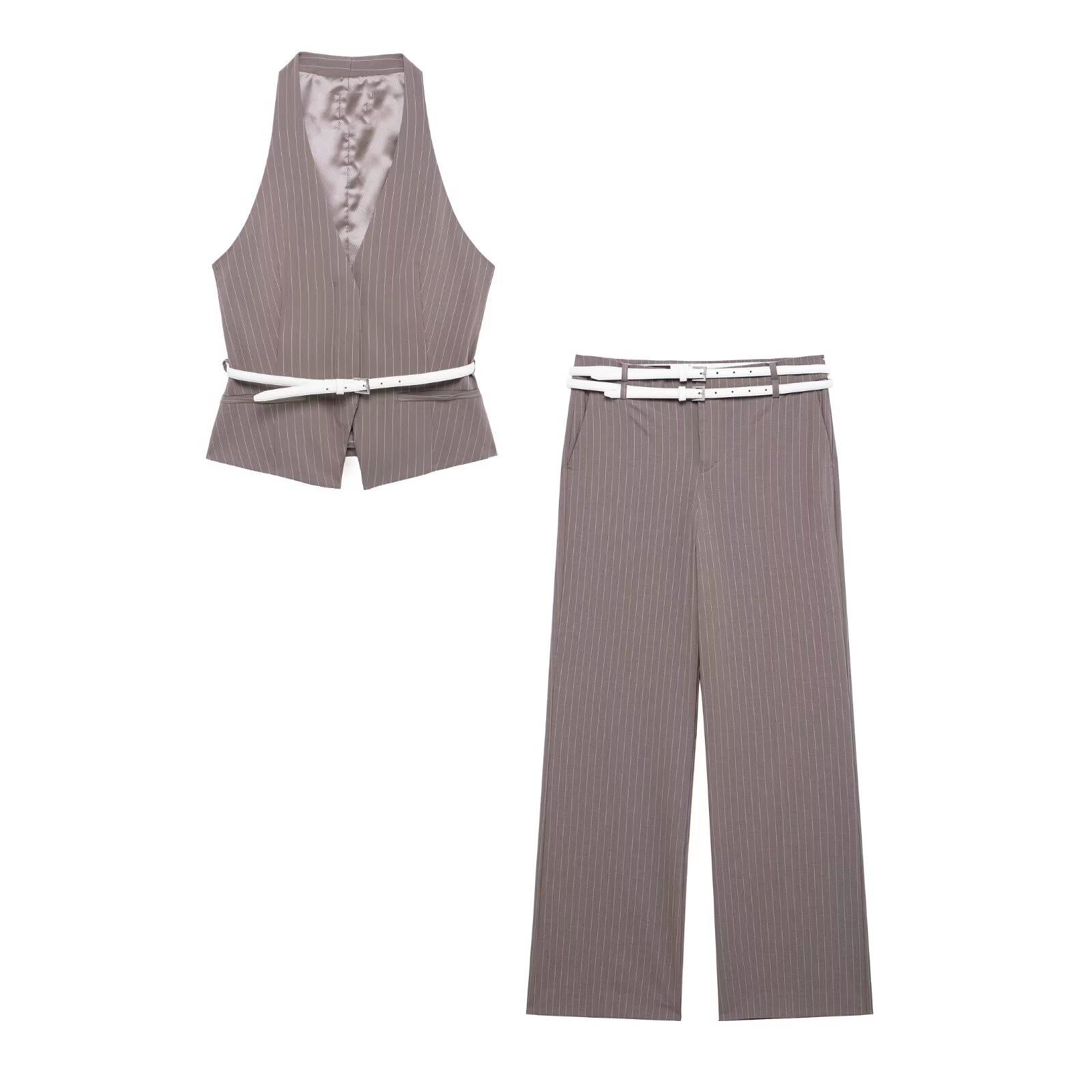 Spring 2025 Women s Striped Vest and Long Pants Set with Double Waist Belts L верблюд
Spring 2025 Women s Striped Vest and Long Pants Set with Double Waist Belts L верблюд