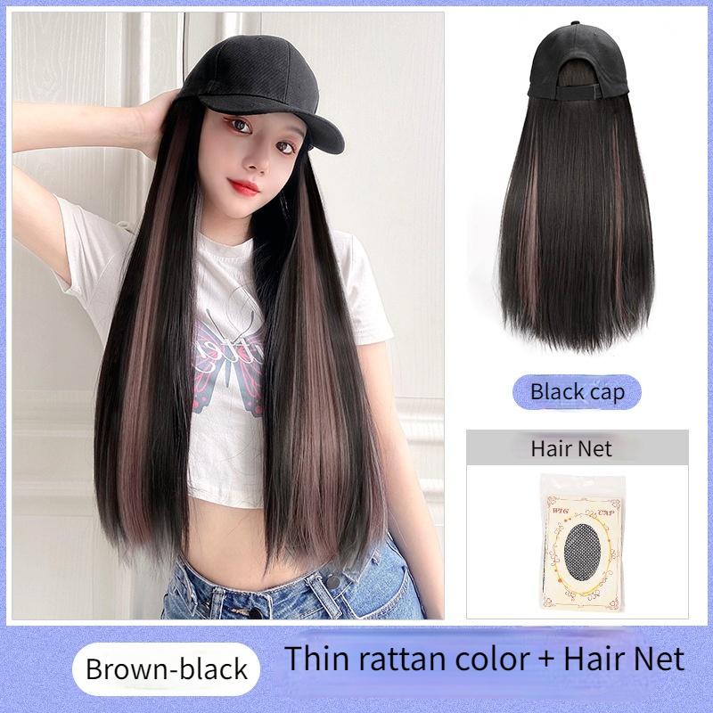 Модные женские парики Цельная шапка Бейсболка Кепка с козырьком Парик-шляпа Мелирование волос Прямые волосы Леди Украшают образ Thin rattan
Модные женские парики Цельная шапка Бейсболка Кепка с козырьком Парик-шляпа Мелирование волос Прямые волосы Леди Украшают образ Thin rattan