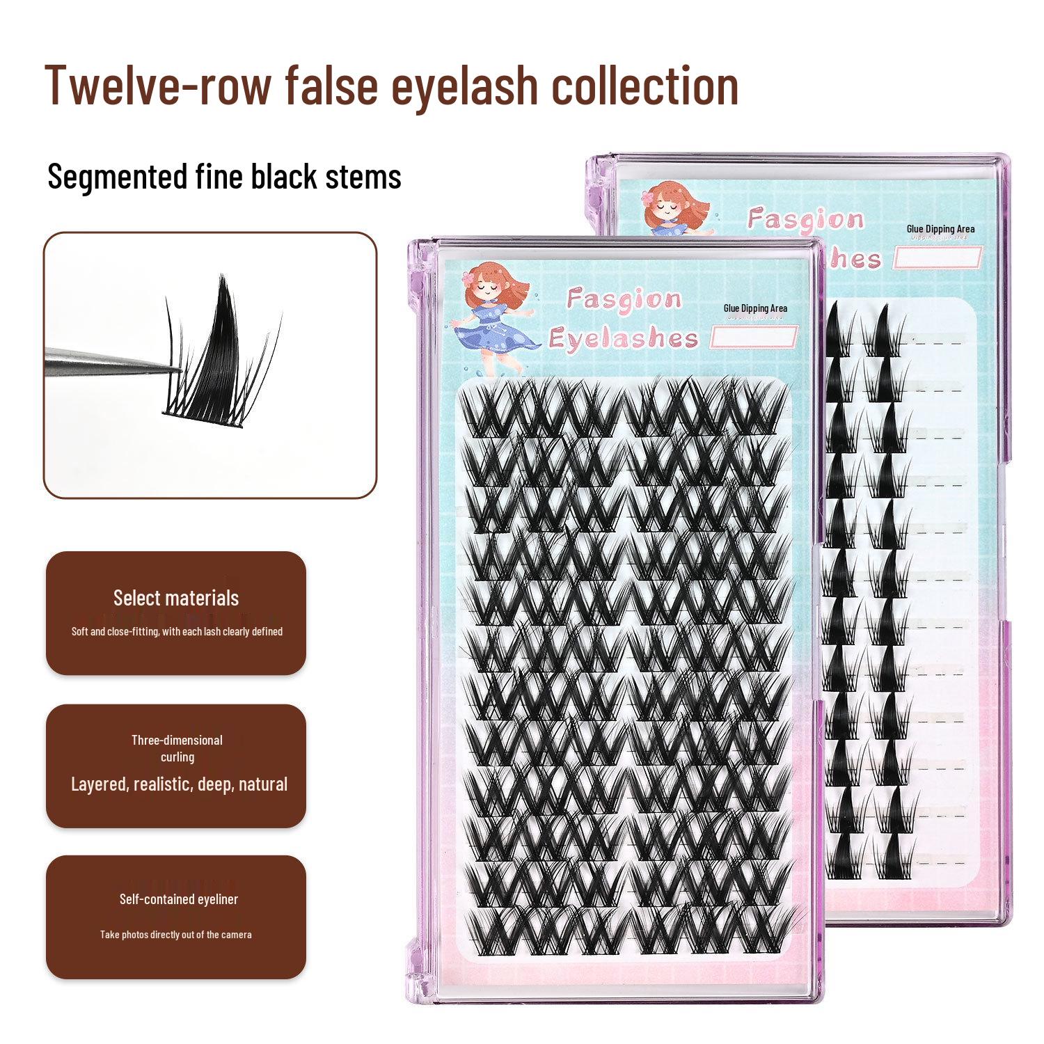 Twelve-Row Natural False Eyelashes - Barbie Comic Style, Single Cluster for Effortless Elegance
Twelve-Row Natural False Eyelashes - Barbie Comic Style, Single Cluster for Effortless Elegance