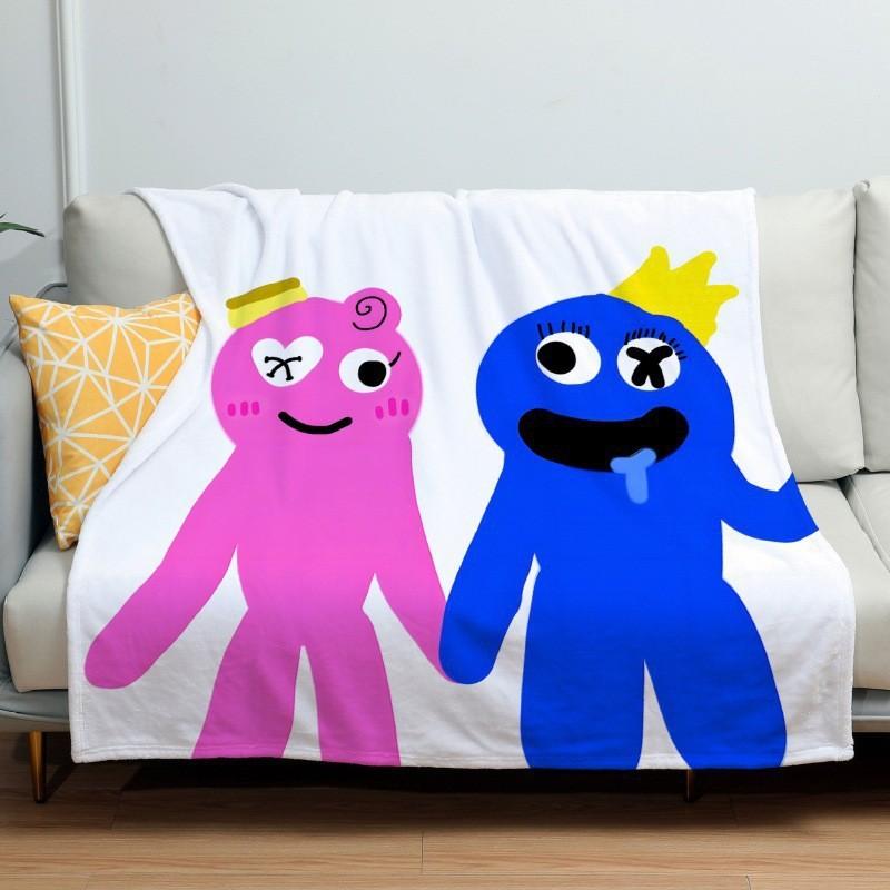 Друзья Роблокс Радужное Фланелевое Одеяло Офис Диван Кровать Теплое Мягкое Одеяло Зима S белый