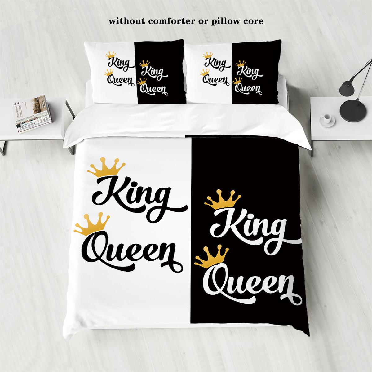 3-piece down duvet cover set with black and white color printing (1 duvet cover+2 pillowcases, no core) couple bedding set 135x200cm-EU-Single
3-piece down duvet cover set with black and white color printing (1 duvet cover+2 pillowcases, no core) couple bedding set 135x200cm-EU-Single
