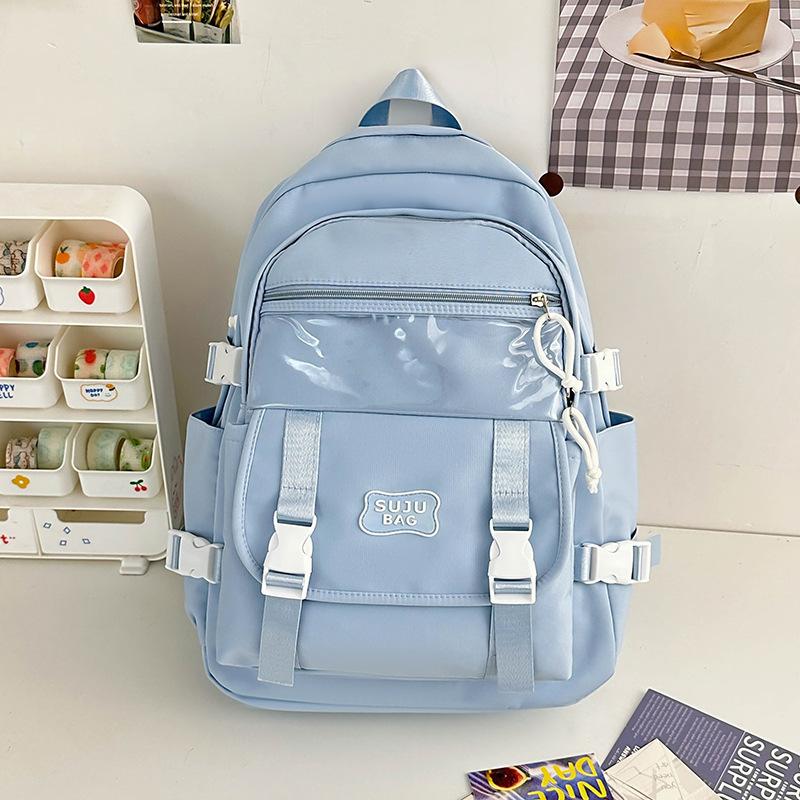 Solid Color Women Schoolbag Campus Backpack Large Capacity Student Backpack синій
Solid Color Women Schoolbag Campus Backpack Large Capacity Student Backpack синій