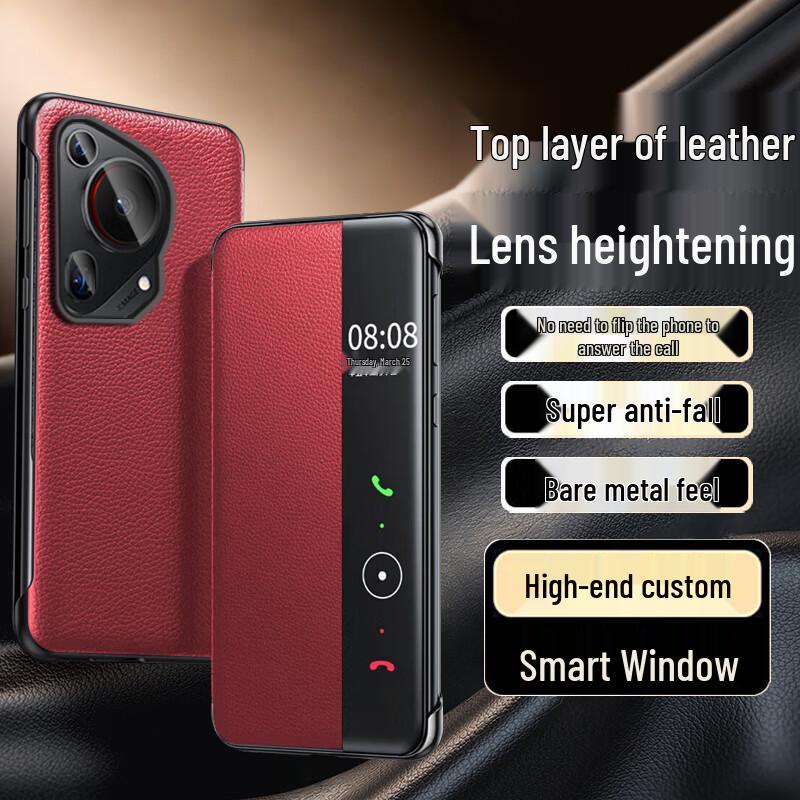 Eddga Top-Grain Leather Smart Window Flip Case for Huawei Pura 70 Ultra
Eddga Top-Grain Leather Smart Window Flip Case for Huawei Pura 70 Ultra