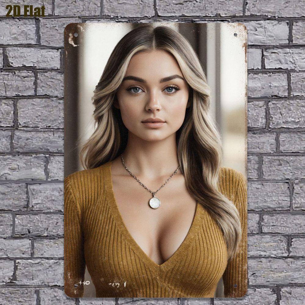 Vintage Metal Tin Sign Retro Blonde in Mustard Yellow Sweater Rustic Wall Decor for Farmhouse Cafe Office 20x30cm
Vintage Metal Tin Sign Retro Blonde in Mustard Yellow Sweater Rustic Wall Decor for Farmhouse Cafe Office 20x30cm