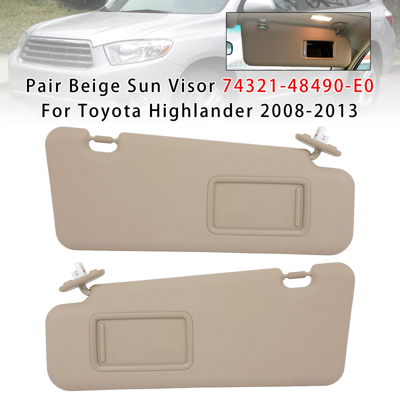 Pair Beige Sun Visor 74321-48490-E0 For Toyota Highlander 2008-2013
Pair Beige Sun Visor 74321-48490-E0 For Toyota Highlander 2008-2013
