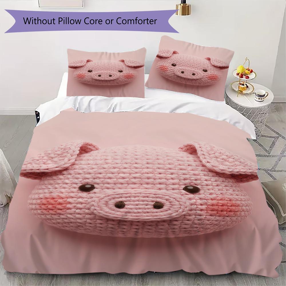 Cute pink pig Pattern Bedding uilt Set uilt Cover Pillowcase Home Decoration Birthday Gift (1 * duvet cover + 52 * pillowcase without core) 135x200cm
Cute pink pig Pattern Bedding uilt Set uilt Cover Pillowcase Home Decoration Birthday Gift (1 * duvet cover + 52 * pillowcase without core) 135x200cm