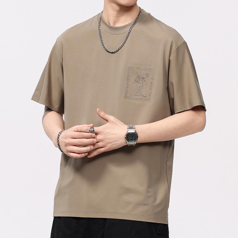 Летняя тонкая футболка из тутового шелка, прохладная, с вышивкой, с коротким рукавом, для мужчин, футболка с круглым вырезом, с коротким рукавом 4XL
Летняя тонкая футболка из тутового шелка, прохладная, с вышивкой, с коротким рукавом, для мужчин, футболка с круглым вырезом, с коротким рукавом 4XL