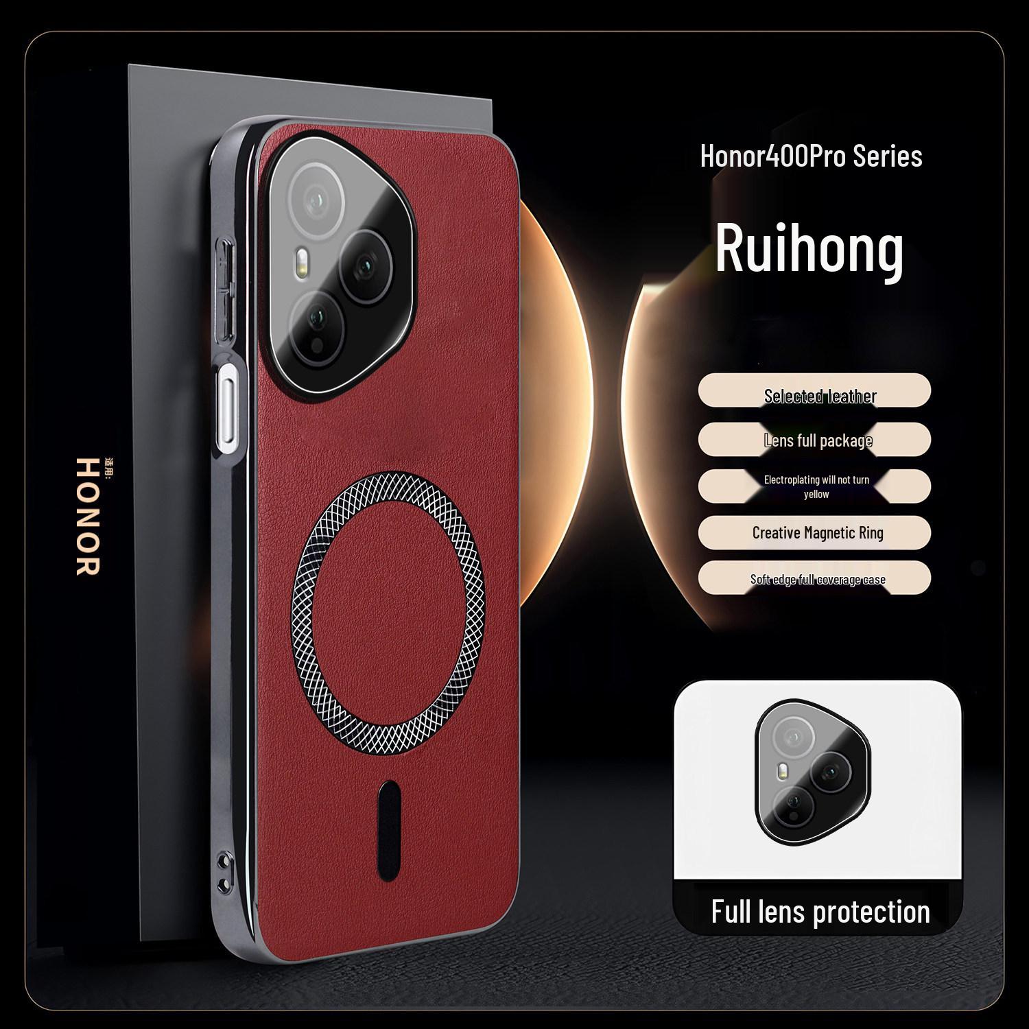 Honor 400 Pineapple Texture Leather Phone Case with Electroplated Magnetic Ring and Full Coverage Soft Edge Honor 400 Pro
Honor 400 Pineapple Texture Leather Phone Case with Electroplated Magnetic Ring and Full Coverage Soft Edge Honor 400 Pro