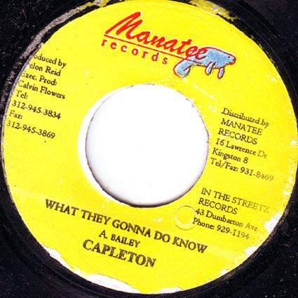 7inch Record CAPLETON - What They Gonna Do Know NONE Manatee Records 1998 Jamaica Reggae, Ska & Dub Used
7inch Record CAPLETON - What They Gonna Do Know NONE Manatee Records 1998 Jamaica Reggae, Ska & Dub Used