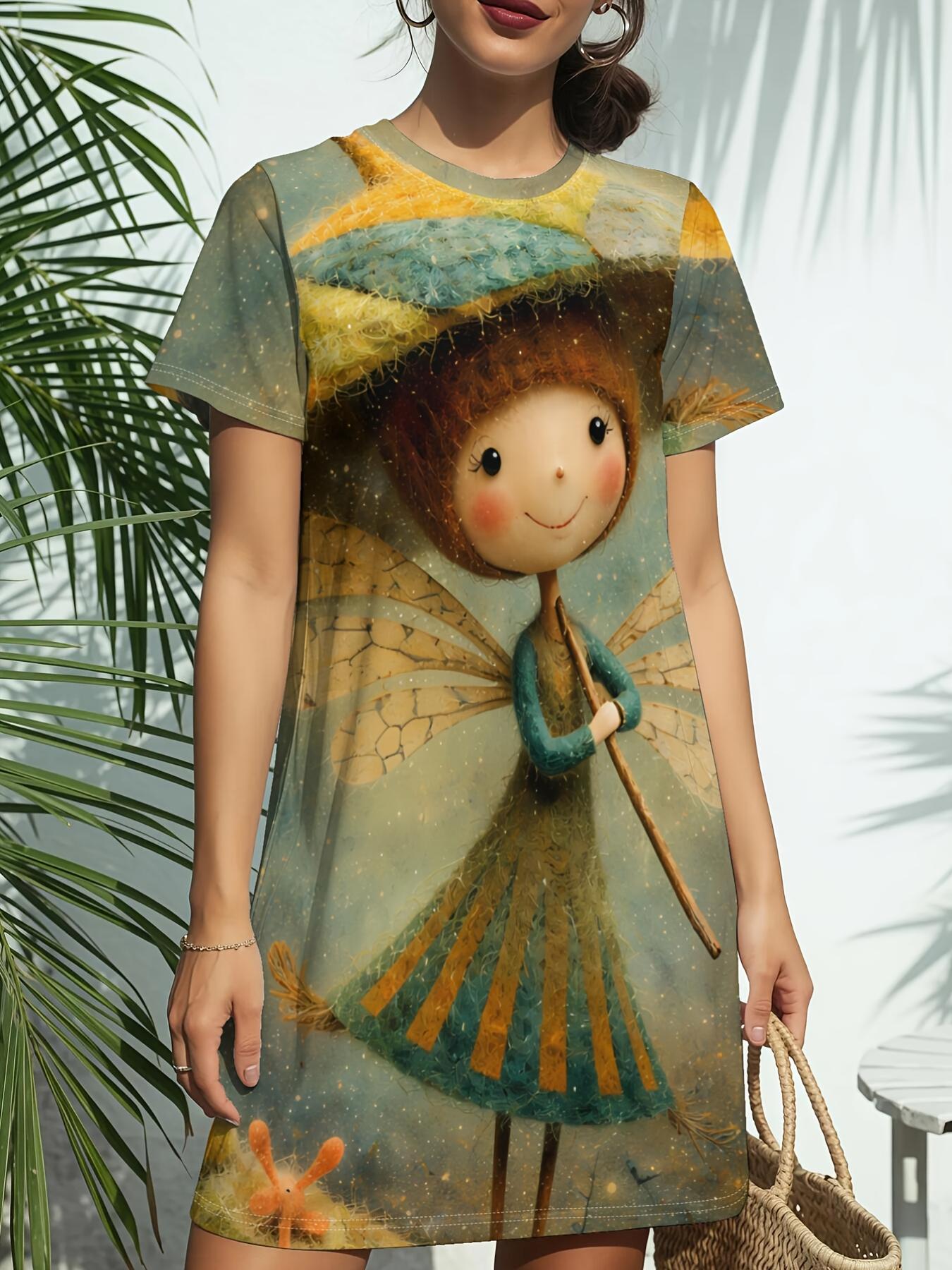 Women s Short-Sleeve T-Shirt Dress with Fairy Garden Art Print - Round Neck Casual -Line Dress Suitable for Daily Wear. Dating ; Birthday Gifts. Sprin 4XL дубильная кора
Women s Short-Sleeve T-Shirt Dress with Fairy Garden Art Print - Round Neck Casual -Line Dress Suitable for Daily Wear. Dating ; Birthday Gifts. Sprin 4XL дубильная кора