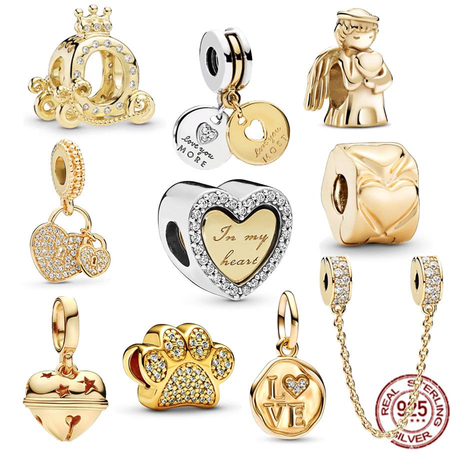 Gold S925 Sterling Silver Series Sparkling Love Stamp Small Bell Dangle Angel Beads Fit Original Bracelet Charms Jewelry
Gold S925 Sterling Silver Series Sparkling Love Stamp Small Bell Dangle Angel Beads Fit Original Bracelet Charms Jewelry