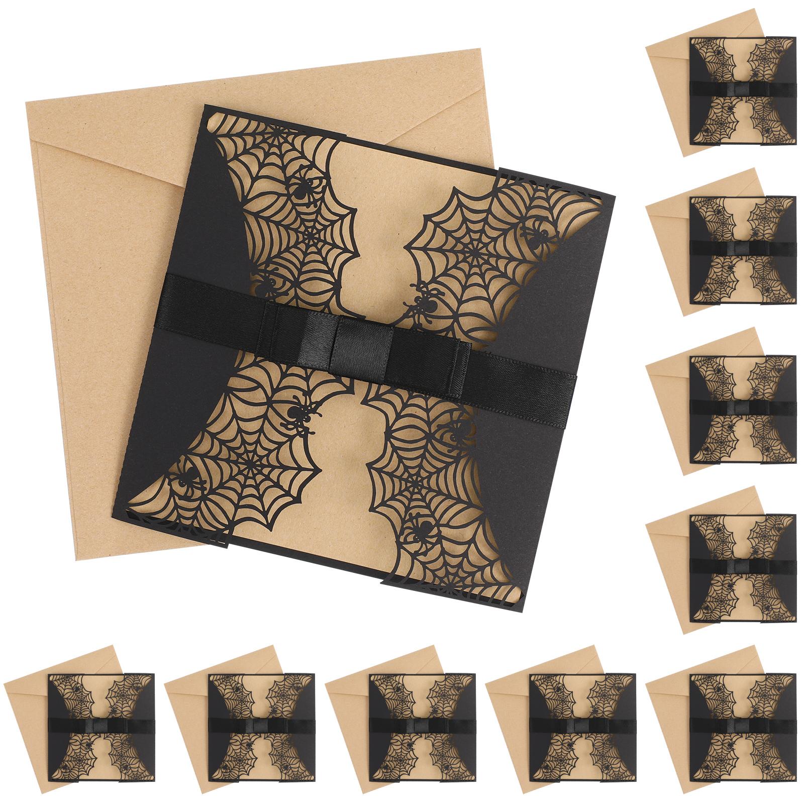 10pcs Invitation Set Elegant Pearl Paper Hollow Spiderweb Design Halloween Party Cards Bulk Unique Attractive Festive чорний
10pcs Invitation Set Elegant Pearl Paper Hollow Spiderweb Design Halloween Party Cards Bulk Unique Attractive Festive чорний