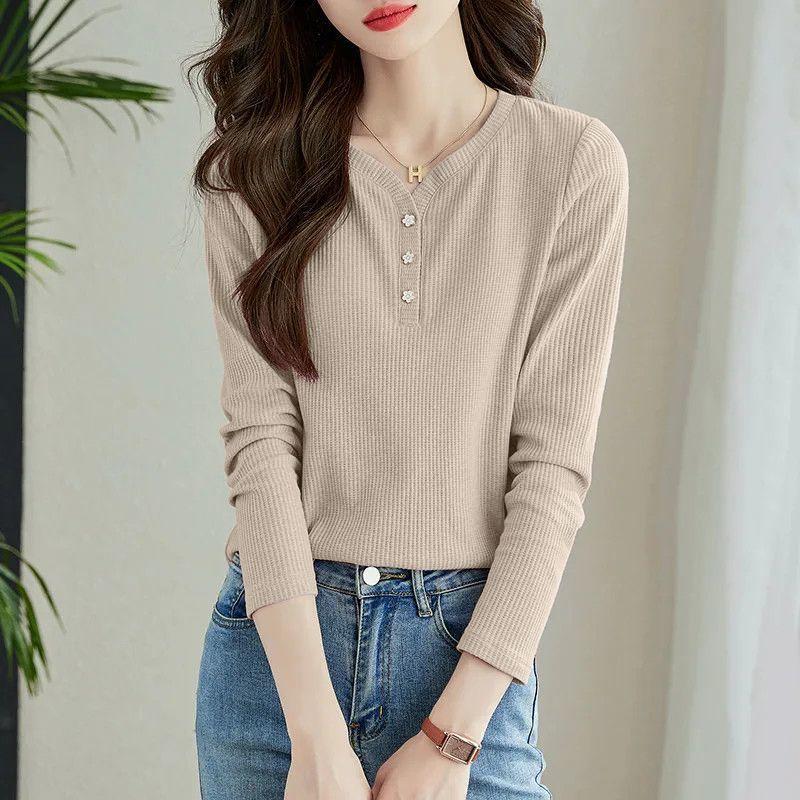 Весенне-осенняя однотонная футболка для женщин, осенний стиль, длинный рукав, тонкий бархат, облегающий топ с V-образным вырезом 3XL хаки
Весенне-осенняя однотонная футболка для женщин, осенний стиль, длинный рукав, тонкий бархат, облегающий топ с V-образным вырезом 3XL хаки