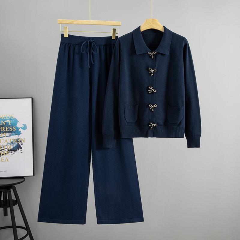 Women s Spring & Autumn Solid Color Knit Jacket & Wide-leg Pants Set One Size темно-синього кольору
Women s Spring & Autumn Solid Color Knit Jacket & Wide-leg Pants Set One Size темно-синього кольору