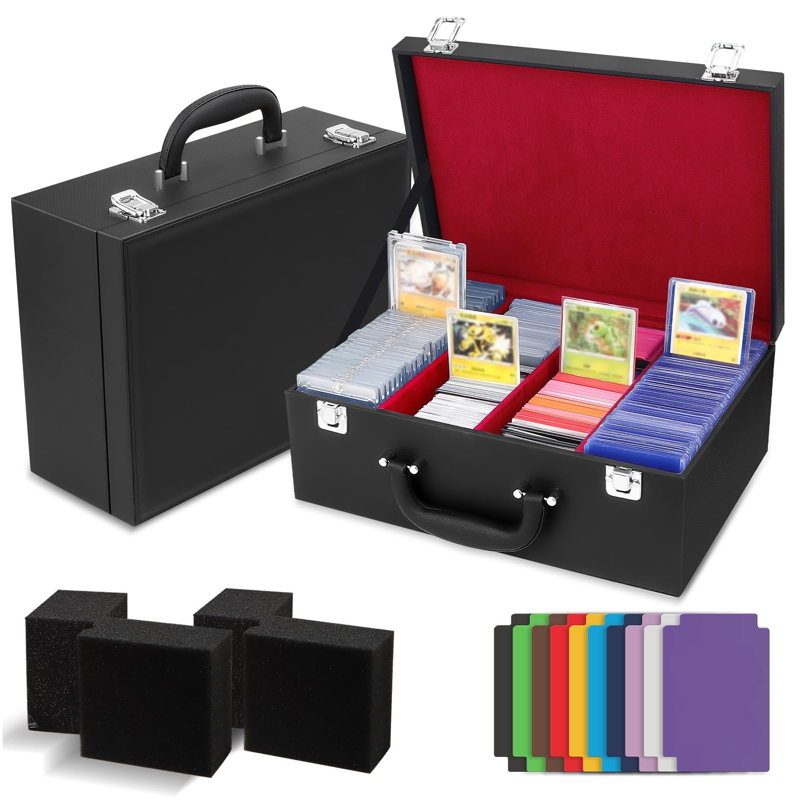HIMOMO Storage Box Trading Card Case 4 Row Card Case Trading Card Leather 10 Dividers Handheld Card Deck Case Black Red New Gift Christmas Gift 1300+
HIMOMO Storage Box Trading Card Case 4 Row Card Case Trading Card Leather 10 Dividers Handheld Card Deck Case Black Red New Gift Christmas Gift 1300+