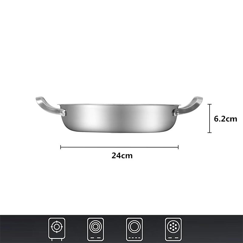 Nonstick Skillet Stainless Steel Frying Pan Kitchen Paella Pan with Cooling Handle Cookware to Stir fry Toast Roast Bake JT564 білий
Nonstick Skillet Stainless Steel Frying Pan Kitchen Paella Pan with Cooling Handle Cookware to Stir fry Toast Roast Bake JT564 білий