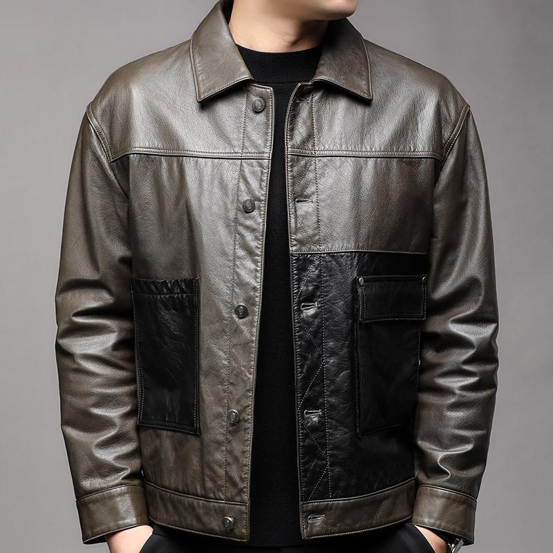 Качественная мужская куртка из коровьей кожи первого слоя, модная двухцветная куртка с лацканами, красивая куртка 4XL
Качественная мужская куртка из коровьей кожи первого слоя, модная двухцветная куртка с лацканами, красивая куртка 4XL