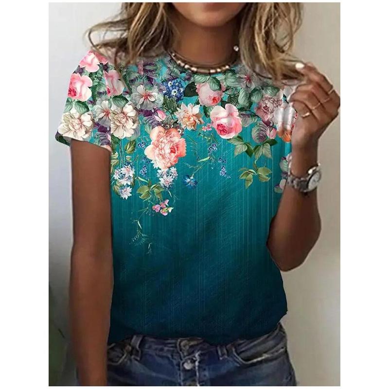 Футболка с цветочным узором для женщин, футболки с 3D-принтом в виде цветов, летние повседневные топы с круглым вырезом, короткие рукава, свободные футболки 7XL
Футболка с цветочным узором для женщин, футболки с 3D-принтом в виде цветов, летние повседневные топы с круглым вырезом, короткие рукава, свободные футболки 7XL