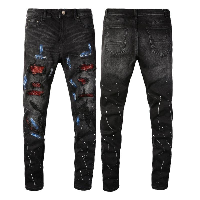 Unisex Vintage Crystal Stretch Denim Skinny Jeans Painted Holes Ripped Tapered Pants Men Streetwear Patchwork Black Trousers 34 чорний
Unisex Vintage Crystal Stretch Denim Skinny Jeans Painted Holes Ripped Tapered Pants Men Streetwear Patchwork Black Trousers 34 чорний