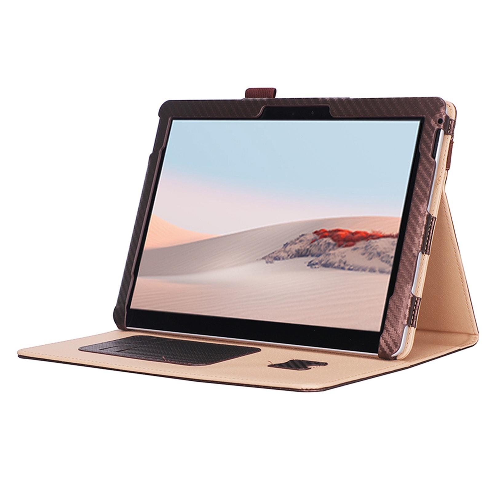 For Microsoft Surface Go 2/3 Carbon Fiber Texture PU Leather Folding Stand Case Card Slots Design Tablet Shell Cover with Hand Band and Pencil Holder Brown
For Microsoft Surface Go 2/3 Carbon Fiber Texture PU Leather Folding Stand Case Card Slots Design Tablet Shell Cover with Hand Band and Pencil Holder Brown