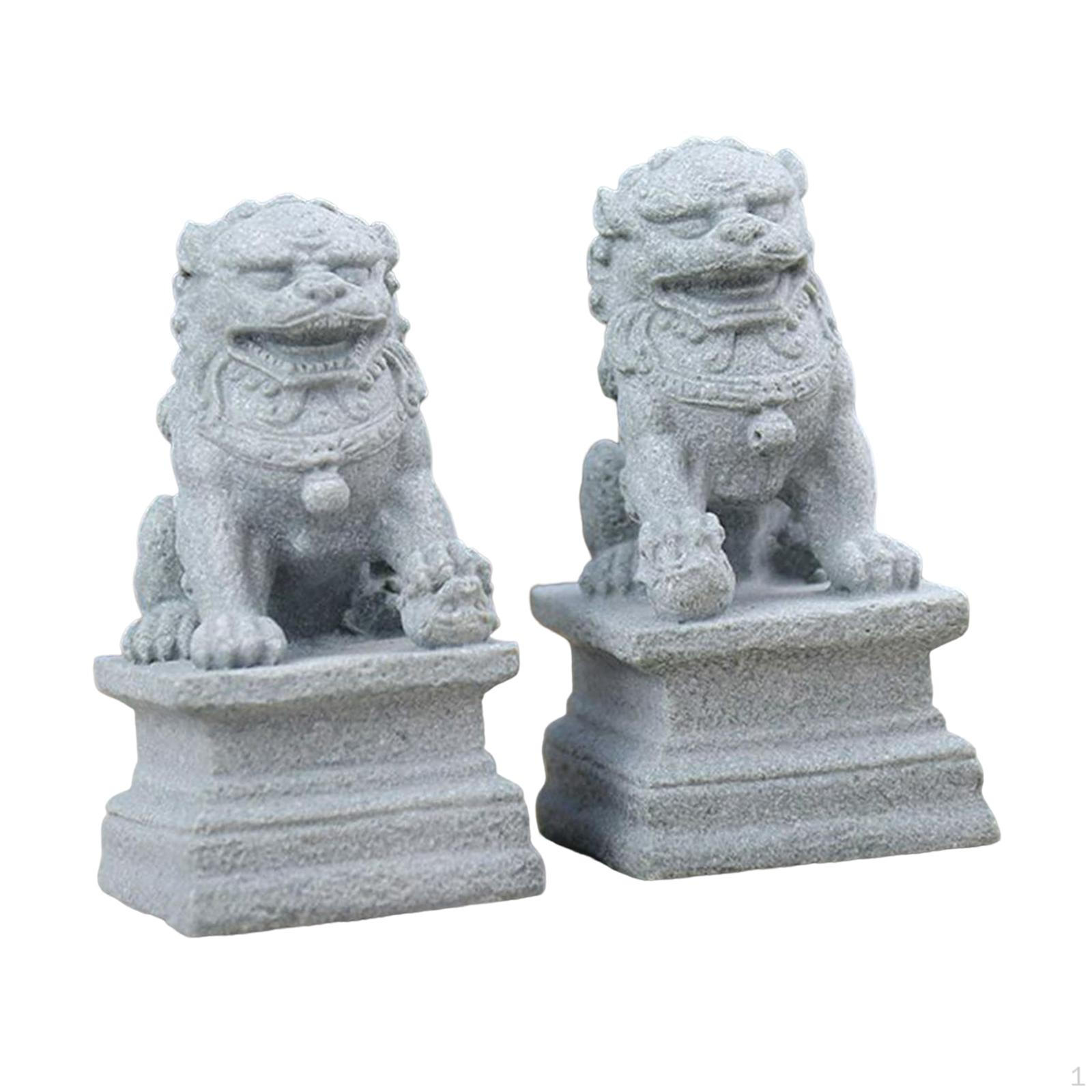 Asian Style 2Pcs Lions Statues Garden Sculptures Miniature Sandstone Home
Asian Style 2Pcs Lions Statues Garden Sculptures Miniature Sandstone Home