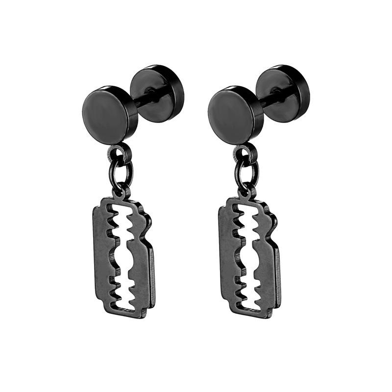 Gothic Style Stainless Steel Stud Earrings with Razor Blade Shape Drop for Men Women Piercing Rock Punk Hip- Hop Fashion Jewelry
Gothic Style Stainless Steel Stud Earrings with Razor Blade Shape Drop for Men Women Piercing Rock Punk Hip- Hop Fashion Jewelry