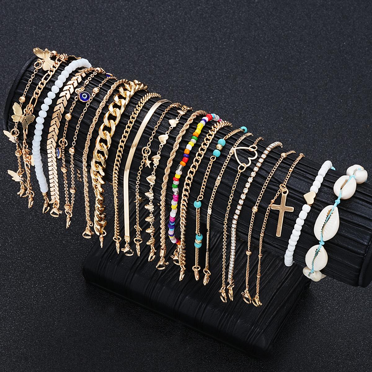 22 Pcs Minimalist Love Butterfly Shell Rhinestone Bead Anklet Set For Women Summer Beach Boho Anklets Fashion Jewelry Gifts 2026
22 Pcs Minimalist Love Butterfly Shell Rhinestone Bead Anklet Set For Women Summer Beach Boho Anklets Fashion Jewelry Gifts 2026