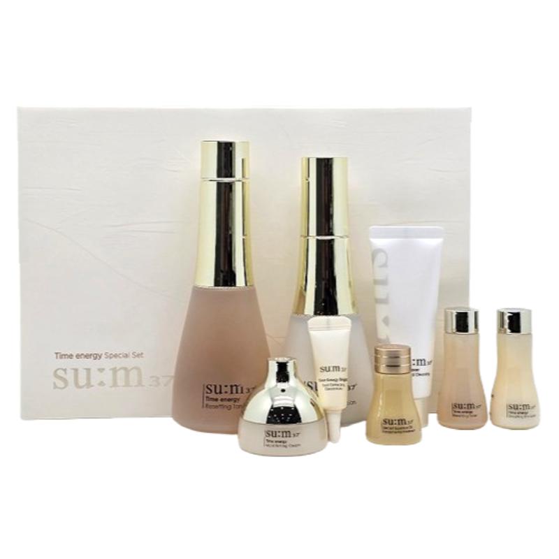 Su:m37 Time Energy 2-Piece Special Set – Resetting Toner 170ml + Emulsion 120ml, Korean Basic Skincare Set with 6 Gift Items 2-Piece Special Set
Su:m37 Time Energy 2-Piece Special Set – Resetting Toner 170ml + Emulsion 120ml, Korean Basic Skincare Set with 6 Gift Items 2-Piece Special Set