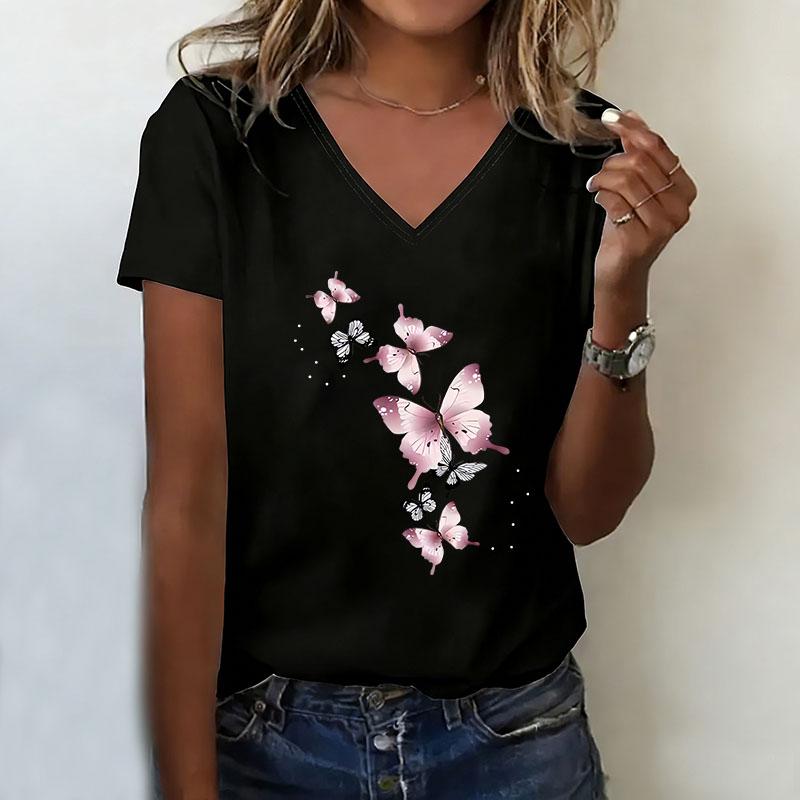 T-shirt V Neck Casual Fashion Y2k Colorful Butterfly T Shirts Women Short Sleeve Tee Shirt V-Neck Summer Spring XL
T-shirt V Neck Casual Fashion Y2k Colorful Butterfly T Shirts Women Short Sleeve Tee Shirt V-Neck Summer Spring XL