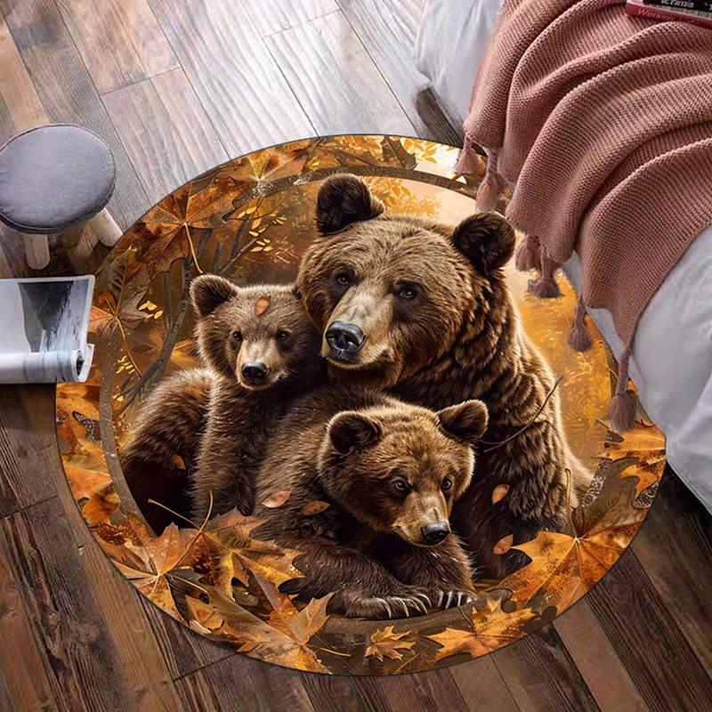 Brown Bear Family Autumn Leaves Round Rug Wildlife Nature Animal Art Fall Decor Bedroom Floor Mat 120cm
Brown Bear Family Autumn Leaves Round Rug Wildlife Nature Animal Art Fall Decor Bedroom Floor Mat 120cm