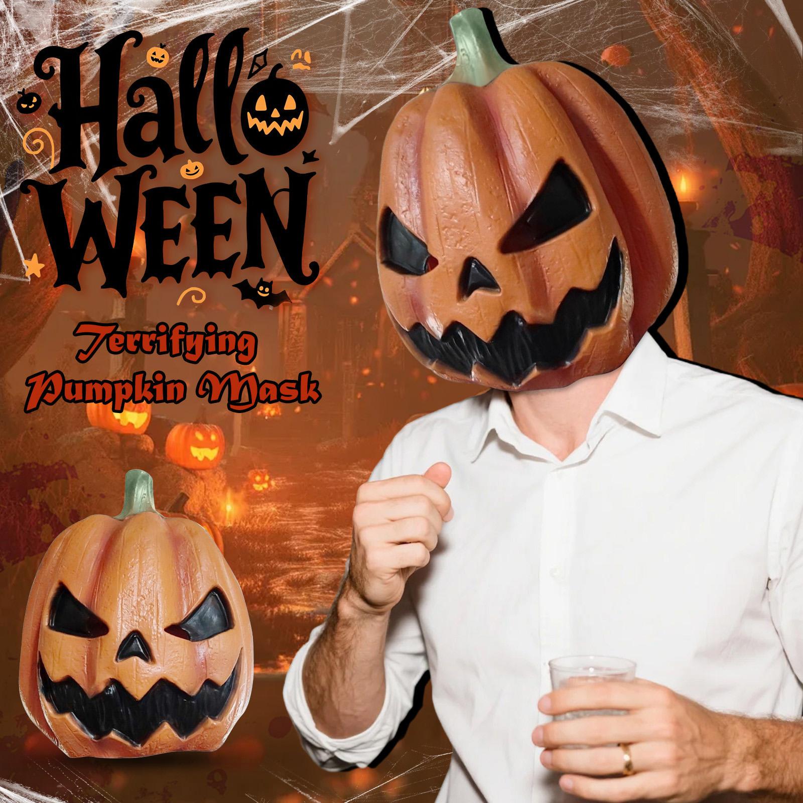 Жуткая Вечеринка Хэллоуин Джек-о-фонарь Тыква Лицо Головные Маски Новинка Страшная Для Вечеринки И Трюка One Size
