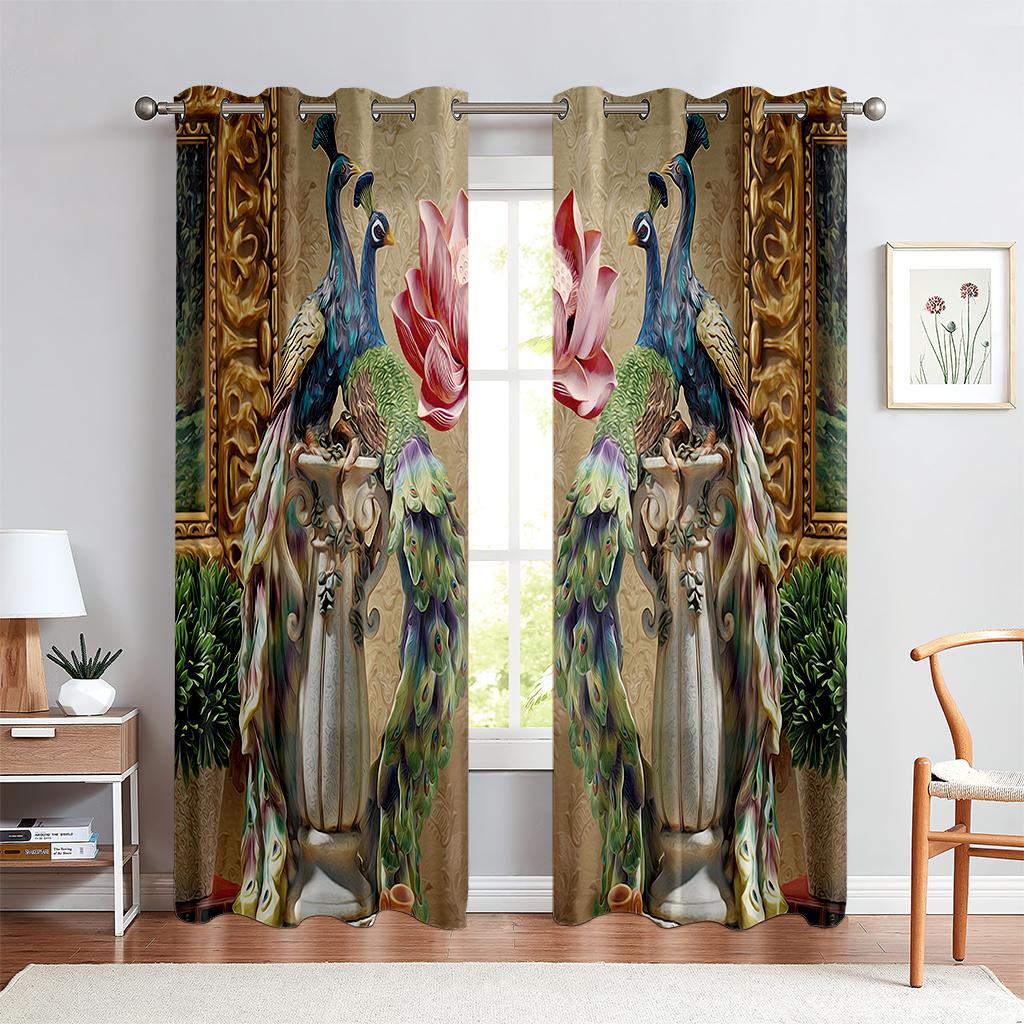 3D Vintage Style Animal Peacock Curtain,Drapes Luxurious Decorative Curtain,Drapes 2 Panel, Luxurious Living Room, Bedroom, Den, Balcony W50X130H(CM)X2PCS&Rod pocket
3D Vintage Style Animal Peacock Curtain,Drapes Luxurious Decorative Curtain,Drapes 2 Panel, Luxurious Living Room, Bedroom, Den, Balcony W50X130H(CM)X2PCS&Rod pocket