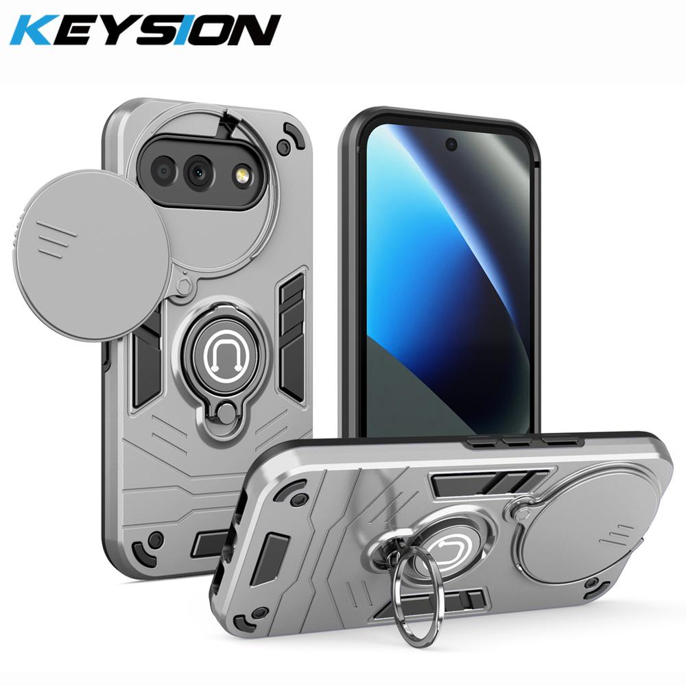 KEYSION Shockproof Armor Case for Google Pixel 10A Slide Camera Lens Protection Ring Stand Phone Back Cover for Google Pixel 10A for Pixel 10A сірий
KEYSION Shockproof Armor Case for Google Pixel 10A Slide Camera Lens Protection Ring Stand Phone Back Cover for Google Pixel 10A for Pixel 10A сірий