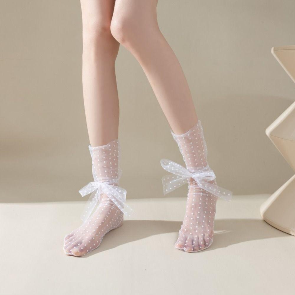 Quick Dry Mesh Tulle Bow Short Socks Tulle Lace Dot Middle Tube Socks Fashion JK чорний
Quick Dry Mesh Tulle Bow Short Socks Tulle Lace Dot Middle Tube Socks Fashion JK чорний